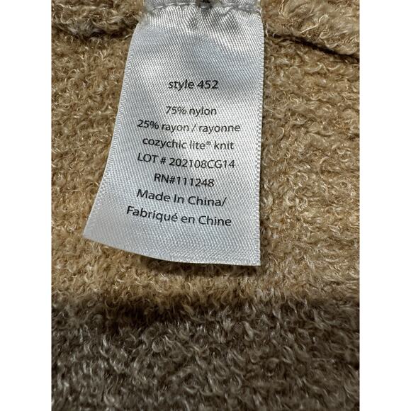 Barefoot Dreams CozyChic Lite Camel Open Cardigan XS/S Soft Knit Neutral Sweater - Picture 8 of 8